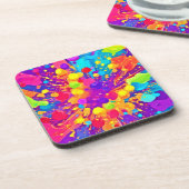 Lebhafter Farbsplitter Getränkeuntersetzer (Linke Seite)