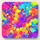 Lebhafter Farbsplitter Getränkeuntersetzer (Vorderseite)