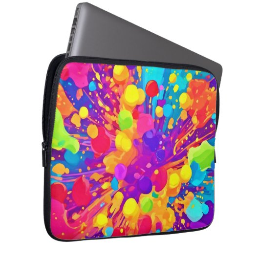 Lebhafter Farbsplitter Laptopschutzhülle (Vorne Rechts)