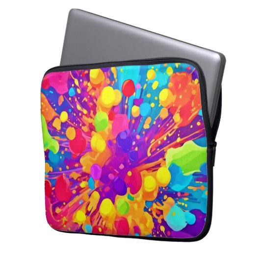 Lebhafter Farbsplitter Laptopschutzhülle (Vorderseite Links)
