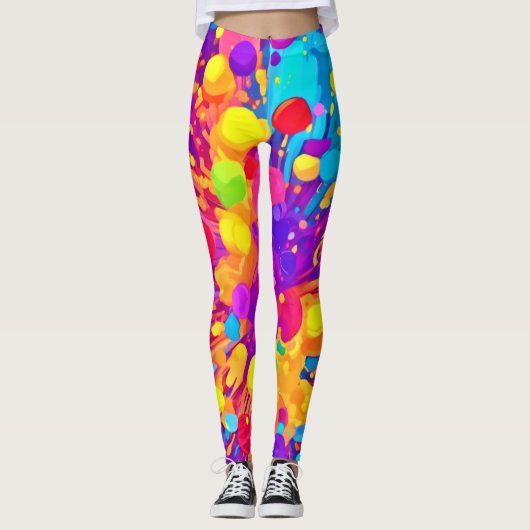 Lebhafter Farbsplitter Leggings (Vorderseite)