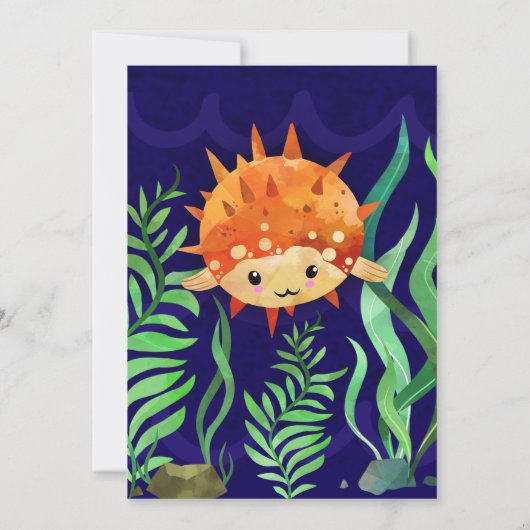 Lebhafter Fisch zum Geburtstag Einladung (Rückseite)