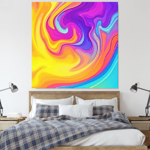 Lebhafter Fluss flüssiger Kunst Leinwanddruck