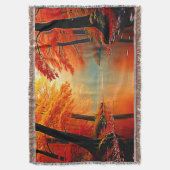 Lebhafter Fluss im Herbst Gold Design Decke (Vorderseite Vertikal)