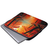 Lebhafter Fluss im Herbst Gold Design Laptopschutzhülle (Vorne Knopf)