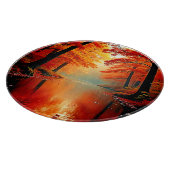 Lebhafter Fluss im Herbst Gold Design Schneidebrett (Ecke)