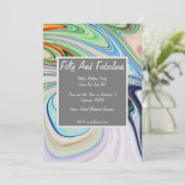 Lebhafter, flüssiger Marmor 50 und herrlicher Gebu Einladung (Stehend Vorderseite)