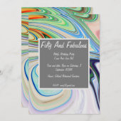 Lebhafter, flüssiger Marmor 50 und herrlicher Gebu Einladung (Vorne/Hinten)