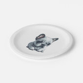 Lebhafter französischer Bulldogge Pappteller (Schrägansicht)