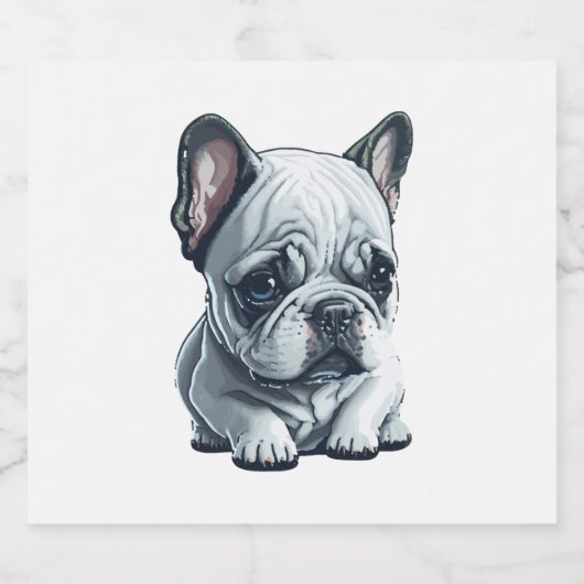 Lebhafter französischer Bulldogge Schaumweinetikett (Einzelnes Label)
