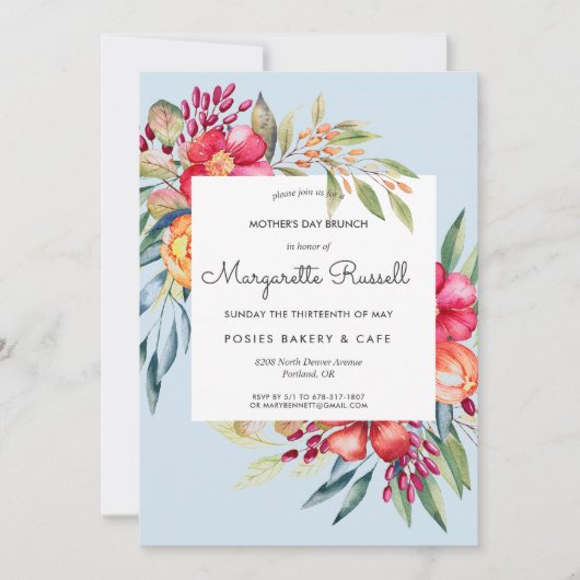 Lebhafter Frühlingsbrunch Einladung (Vorderseite)