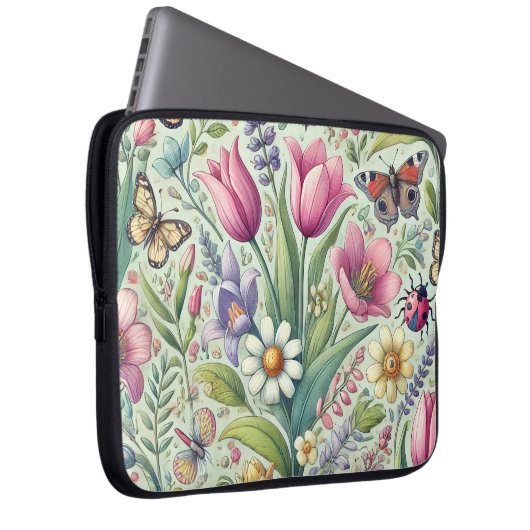 Lebhafter Frühlingsschwung Laptopschutzhülle (Vorne Rechts)