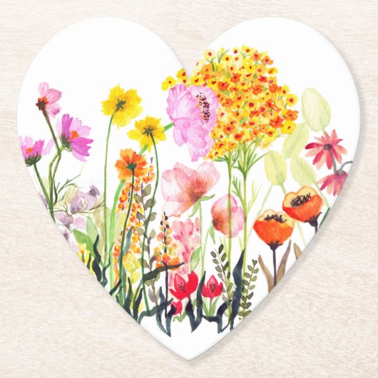 Lebhafter Garten mit Wildblume Untersetzer (Vorderseite)