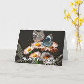 Lebhafter Geburtstag des Schmetterlings Karte (Gelbe Blume)