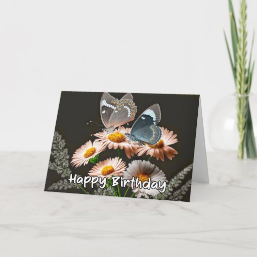 Lebhafter Geburtstag des Schmetterlings Karte (Vorderseite)