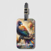 Lebhafter, gefederter Kondor, der sich in der Zwei Gepäckanhänger (Vorderseite Vertikal)