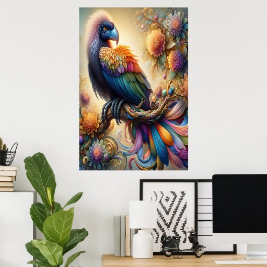 Lebhafter, gefederter Kondor, der sich in der Zwei Poster (Heimbüro)