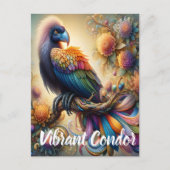 Lebhafter, gefederter Kondor, der sich in der Zwei Postkarte (Vorderseite)