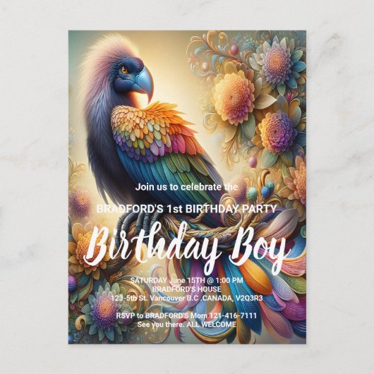 Lebhafter, gefederter Kondor, der sich in der Zwei Postkarte (Vorderseite)