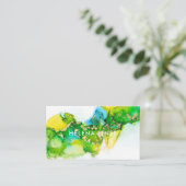 Lebhafter, gelber Juwel Moderner Abstrakter Tinte Visitenkarte (Stehend Vorderseite)