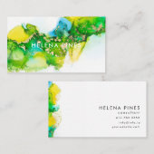 Lebhafter, gelber Juwel Moderner Abstrakter Tinte Visitenkarte (Vorne/Hinten)