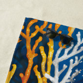 Lebhafter Gelber Ozean Coral Personalisiert Strandtuch (Beispiel)