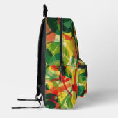 Lebhafter, gelber und grüner Abstrakter Jugendstil Bedruckter Rucksack (Links)