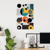 Lebhafter geometrischer Pop Kunst - Bold & Colorfu Poster (Heimbüro)