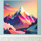 Lebhafter Gipfel: Ein schneebedeckter Berg bei Son Leinwanddruck (Insitu (Holzboden))