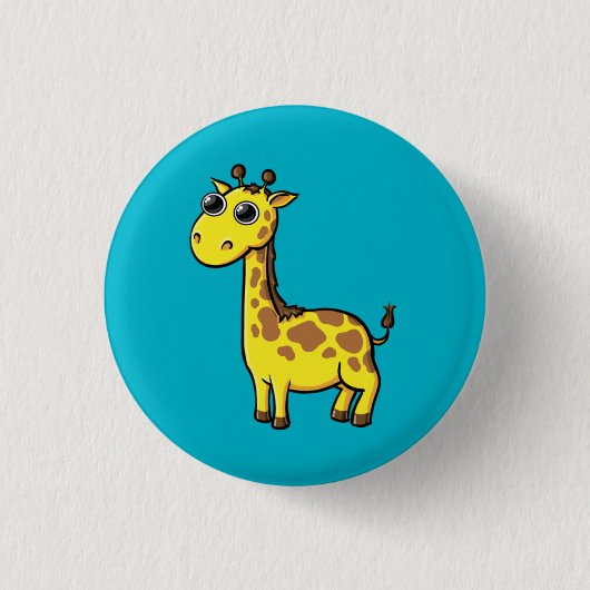 Lebhafter Giraffen-Knopf Button (Vorderseite)