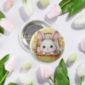 Lebhafter glücklicher Ostern im gelben Hintergrund Button