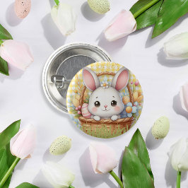 Lebhafter glücklicher Ostern im gelben Hintergrund Button