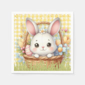 Lebhafter glücklicher Ostern im gelben Hintergrund Serviette (Vorderseite)