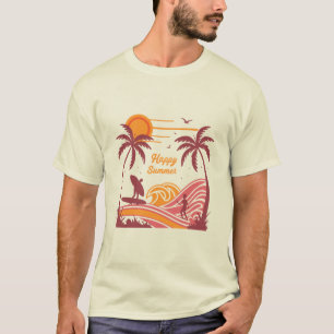 Lebhafter "glücklicher Sommer" Einzigartiges Desig T-Shirt