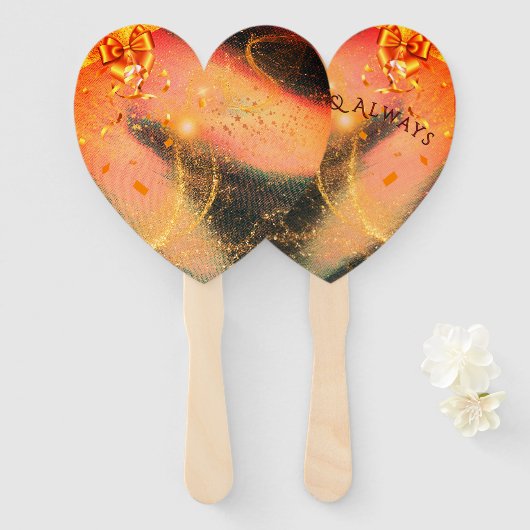 Lebhafter Gold-Handfan Fächer (Vorne und Hinten)