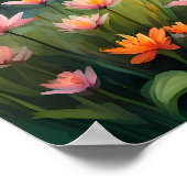 Lebhafter Goldener Sonnenuntergang über dem ruhige Poster (Ecke)