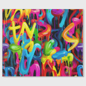 Lebhafter Graffiti-Tropfen Geschenkpapier (Flach)