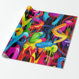 Lebhafter Graffiti-Tropfen Geschenkpapier