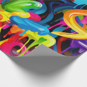Lebhafter Graffiti-Tropfen Geschenkpapier (Ecke)