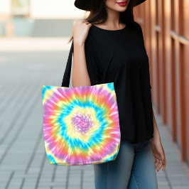 Lebhafter Groovy Krawatte-Dye Spiral in Pastellfar Tasche