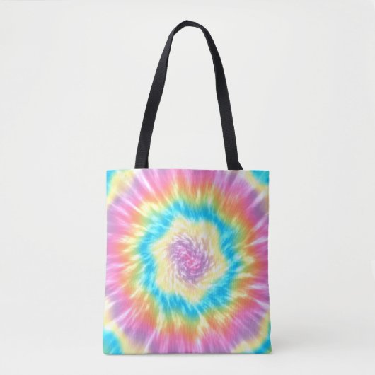 Lebhafter Groovy Krawatte-Dye Spiral in Pastellfar Tasche (Vorderseite)