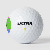 Lebhafter grüner hellblauer Individuelle Name Golfball (Logo)