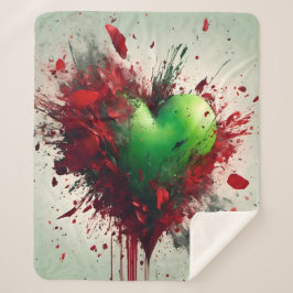 Lebhafter grüner Herzschlag Sherpadecke