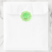 Lebhafter grüner Kristallball Runder Aufkleber (Tasche)