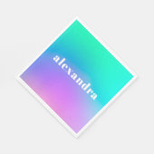 Lebhafter grüner Lila Abstrakter Gradientname Serviette (Ecke)