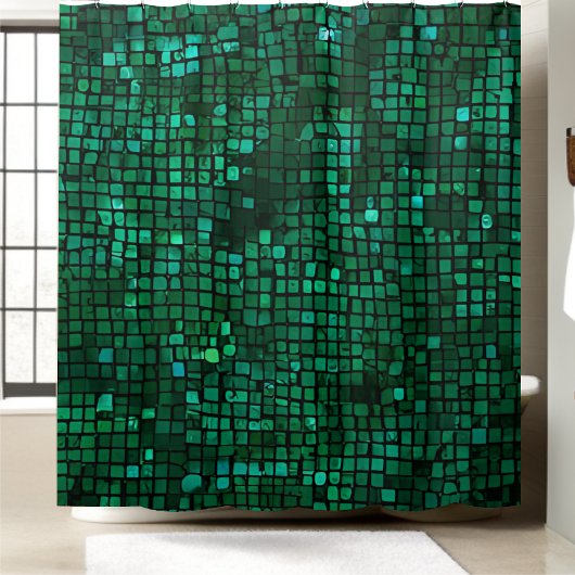 Lebhafter grüner Sequin-Duschvorhang Duschvorhang
