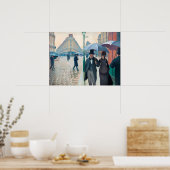 Lebhafter Gustave Caillebotte Paris Street Rainy D Poster (Küche)