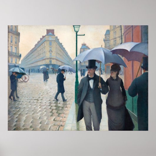 Lebhafter Gustave Caillebotte Paris Street Rainy D Poster (Vorne)