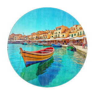 Lebhafter Hafen: mediterrane Bliss Schneidebrett