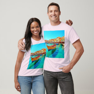 Lebhafter Hafen: mediterrane Bliss T-Shirt
